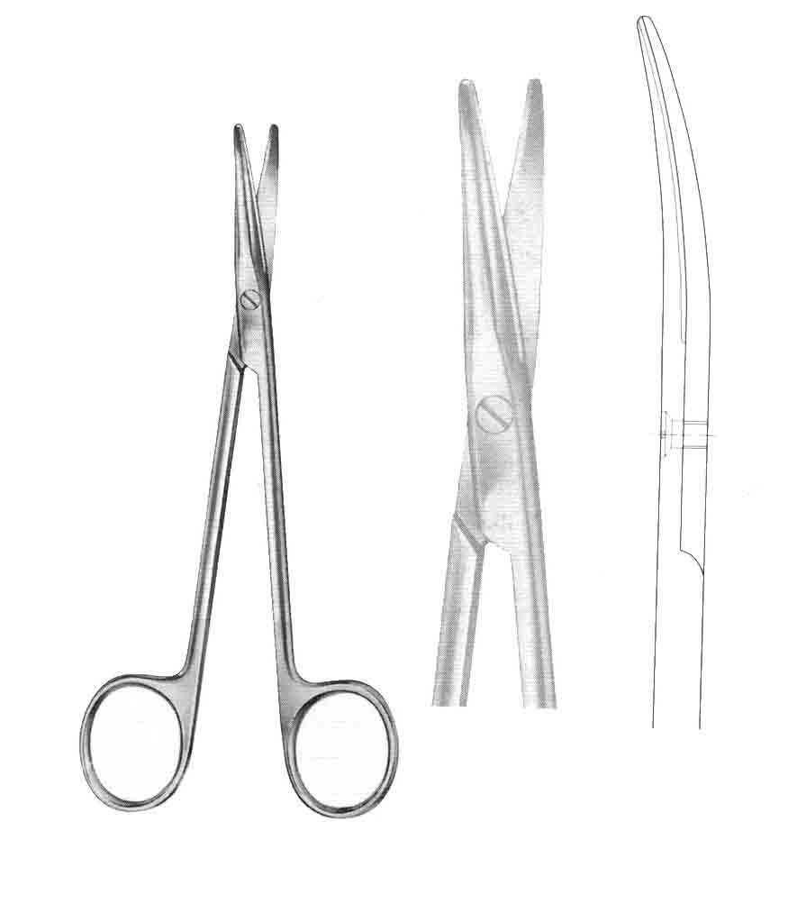 ALTIN SAPLI METZENBAUM MAKAS BİR AĞZI DİŞLİ EĞRİ 20 CM